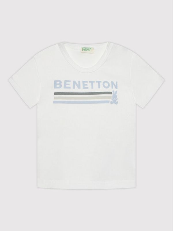United Colors Of Benetton United Colors Of Benetton Тишърт 3I9WMM28H Бял Regular Fit