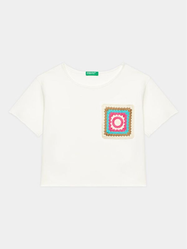 United Colors Of Benetton United Colors Of Benetton Тишърт 3LHAC10BV Бял Regular Fit