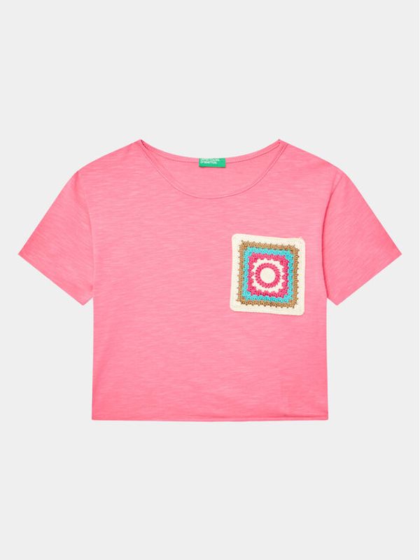 United Colors Of Benetton United Colors Of Benetton Тишърт 3LHAC10BV Розов Regular Fit