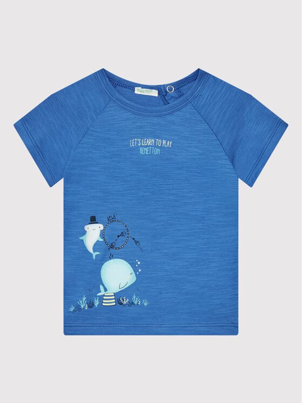 United Colors Of Benetton United Colors Of Benetton Тишърт 3MM5A100O Син Regular Fit