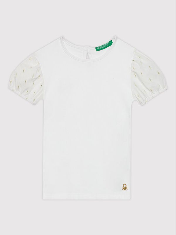 United Colors Of Benetton United Colors Of Benetton Тишърт 3P4ZG100Z Бял Regular Fit