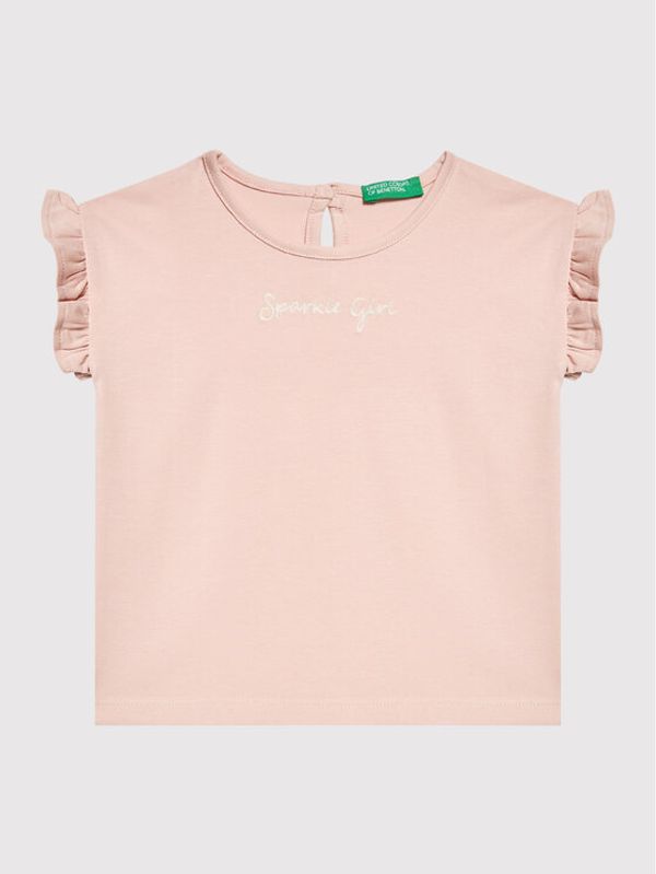 United Colors Of Benetton United Colors Of Benetton Тишърт 3P4ZG1013 Розов Regular Fit