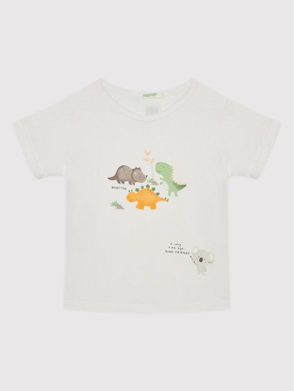 United Colors Of Benetton United Colors Of Benetton Тишърт 3SLKA100K Бял Regular Fit