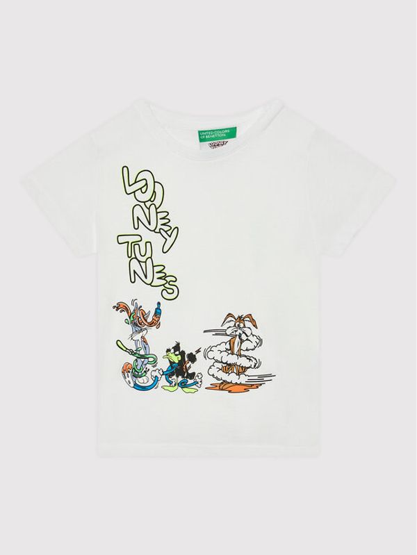 United Colors Of Benetton United Colors Of Benetton Тишърт 3U29G103K Бял Regular Fit