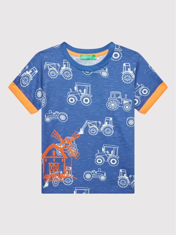 United Colors Of Benetton United Colors Of Benetton Тишърт 3UBTG100U Син Regular Fit