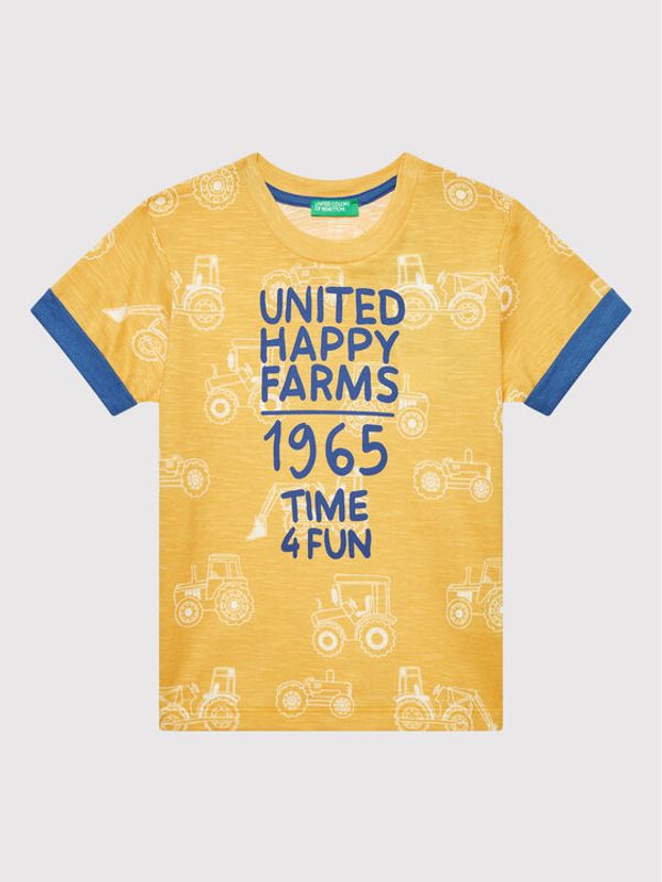 United Colors Of Benetton United Colors Of Benetton Тишърт 3UBTG100U Жълт Regular Fit