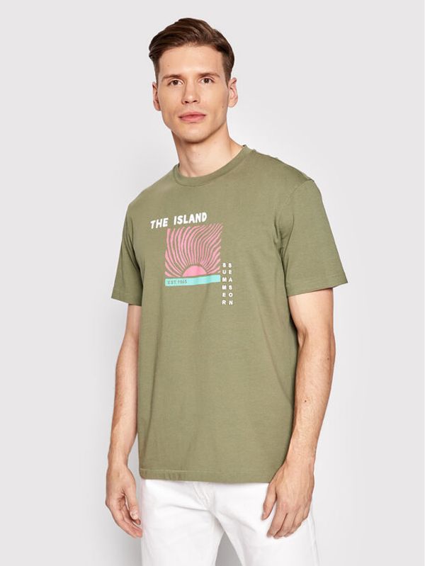 United Colors Of Benetton United Colors Of Benetton Тишърт 3YR3U1023 Зелен Relaxed Fit