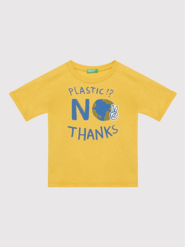 United Colors Of Benetton United Colors Of Benetton Тишърт 3Z7QC101E Жълт Regular Fit