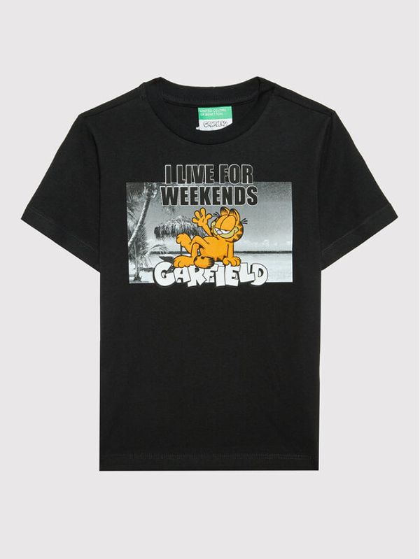 United Colors Of Benetton United Colors Of Benetton Тишърт Garfield 3096C105D Черен Regular Fit