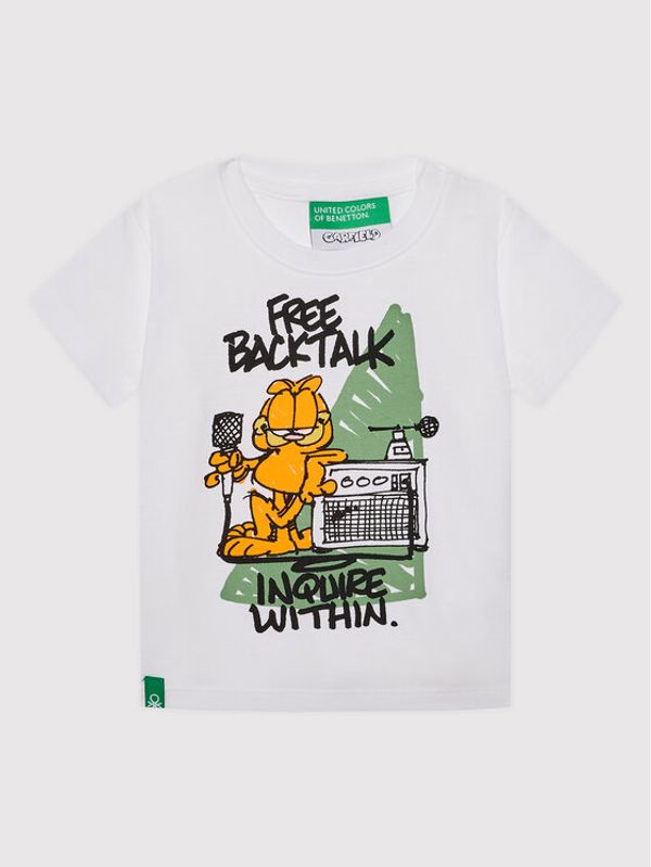 United Colors Of Benetton United Colors Of Benetton Тишърт Garfield 3096G103T Бял Regular Fit