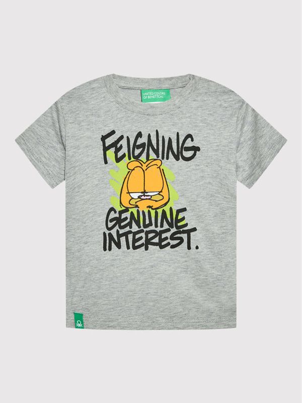 United Colors Of Benetton United Colors Of Benetton Тишърт Garfield 3096G103T Сив Regular Fit