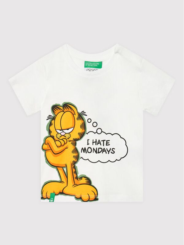 United Colors Of Benetton United Colors Of Benetton Тишърт Garfield 3096G103U Бял Regular Fit