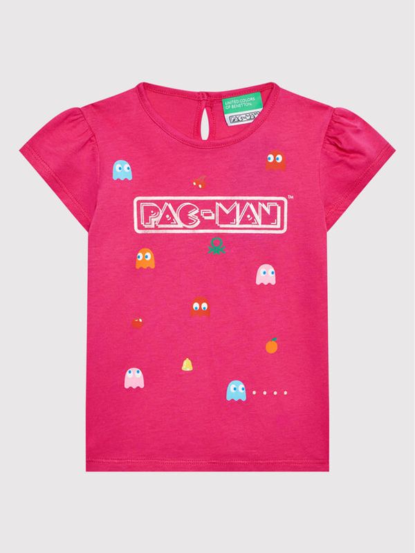 United Colors Of Benetton United Colors Of Benetton Тишърт PAC-MAN 3096G102J Розов Regular Fit