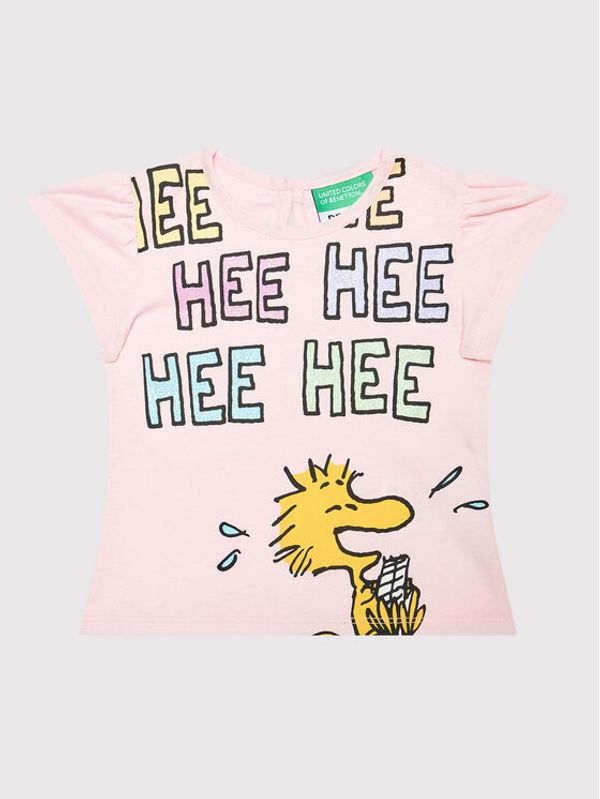 United Colors Of Benetton United Colors Of Benetton Тишърт PEANUTS 3096C1564 Розов Regular Fit