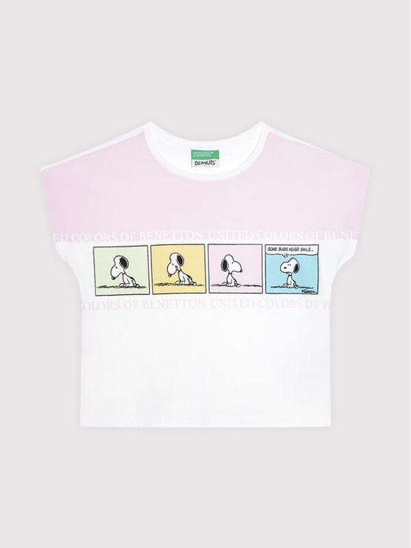 United Colors Of Benetton United Colors Of Benetton Тишърт PEANUTS 3096C156X Розов Boxy Fit