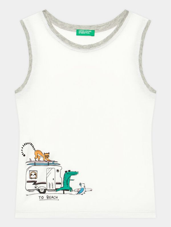 United Colors Of Benetton United Colors Of Benetton топ 3Z01GH00O Бял Regular Fit