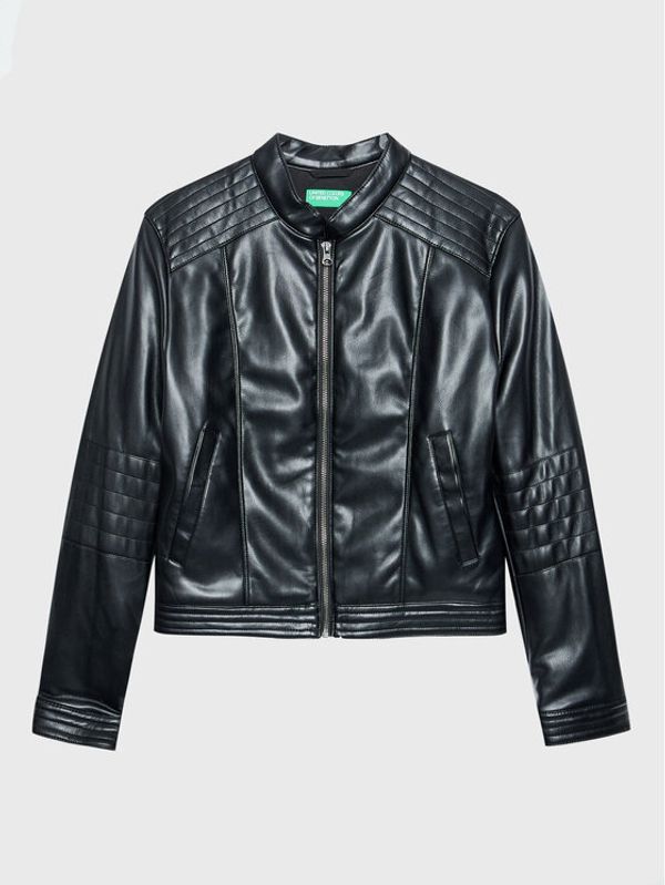 United Colors Of Benetton United Colors Of Benetton Яке от имитация на кожа 2IVRCN00Y Черен Regular Fit