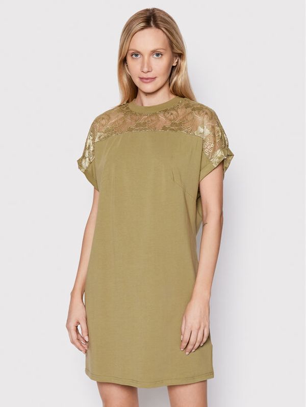 Urban Classics Urban Classics Ежедневна рокля Lace TB4363 Зелен Regular Fit