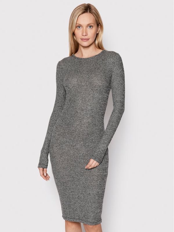 Urban Classics Urban Classics Ежедневна рокля Rib TB1340 Сив Slim Fit