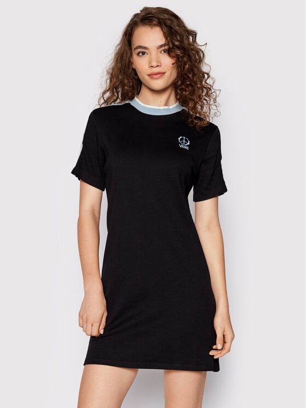 Vans Vans Ежедневна рокля Peace Checkerboard VN0A7RM9 Черен Regular Fit