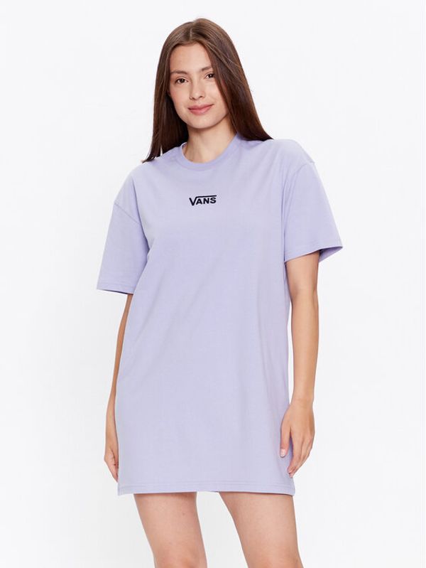 Vans Vans Ежедневна рокля Wm Center Vee Tee Dress VN0A4RU2 Виолетов Boyfriend Fit