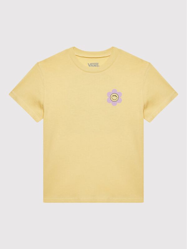 Vans Vans Тишърт Radically Happy Crew VN0A7YVK Жълт Regular Fit