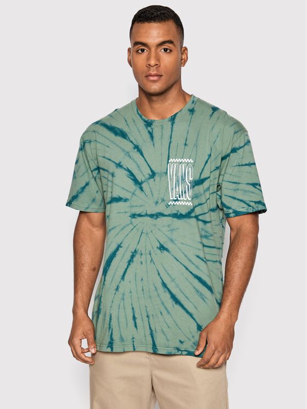 Vans Vans Тишърт Tall Type Tie Dye VN0A7S61 Зелен Regular Fit