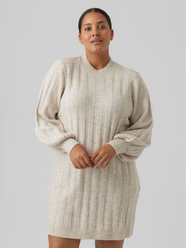 Vero Moda Curve Vero Moda Curve Плетена рокля Alanis 10279538 Екрю Regular Fit