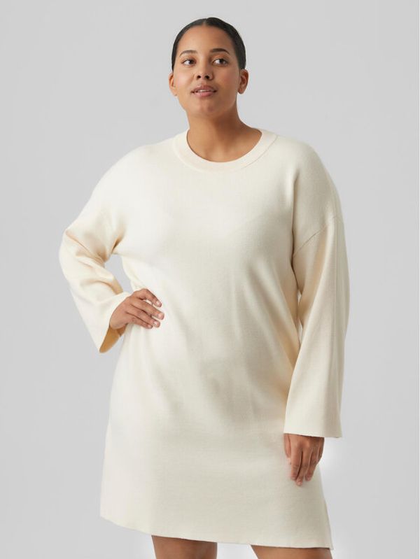 Vero Moda Curve Vero Moda Curve Плетена рокля Gold 10279542 Бежов Regular Fit
