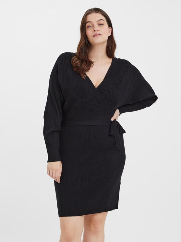Vero Moda Curve Vero Moda Curve Плетена рокля Hollyrem 10277176 Черен Regular Fit