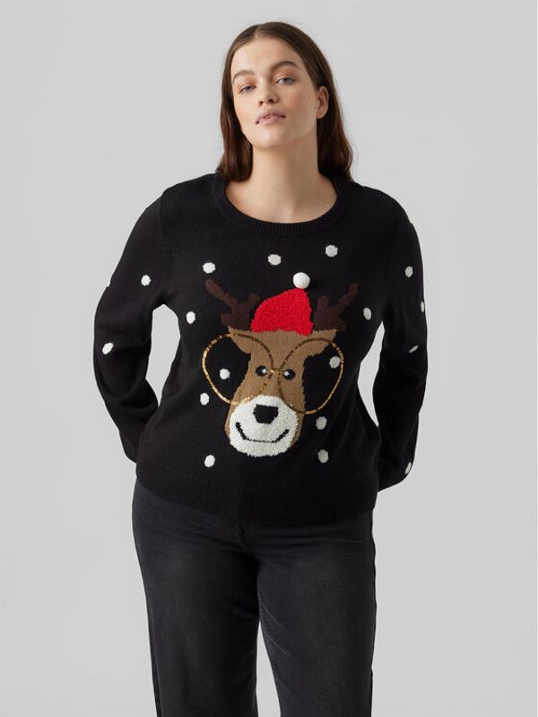 Vero Moda Curve Vero Moda Curve Пуловер Tinsel 10279541 Черен Regular Fit