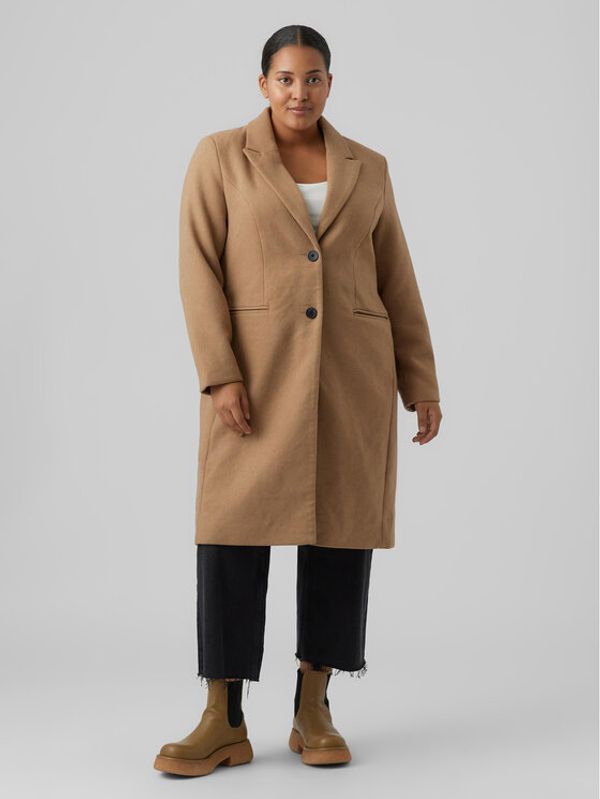 Vero Moda Curve Vero Moda Curve Вълнено палто Blaza 10276365 Кафяв Regular Fit