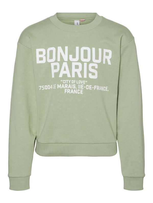 Vero Moda Girl Vero Moda Girl Суитшърт Brenda 10282261 Зелен Oversize