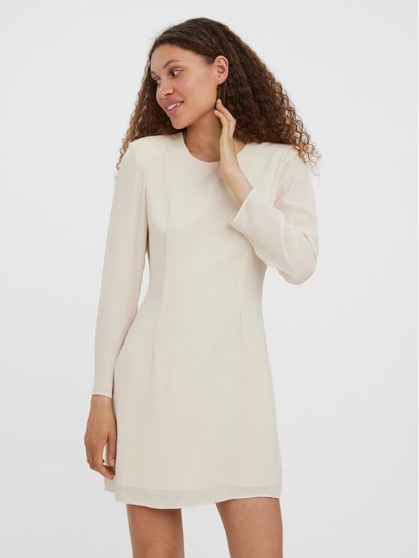 Vero Moda Vero Moda Коктейлна рокля Kimmi 10276069 Екрю Regular Fit