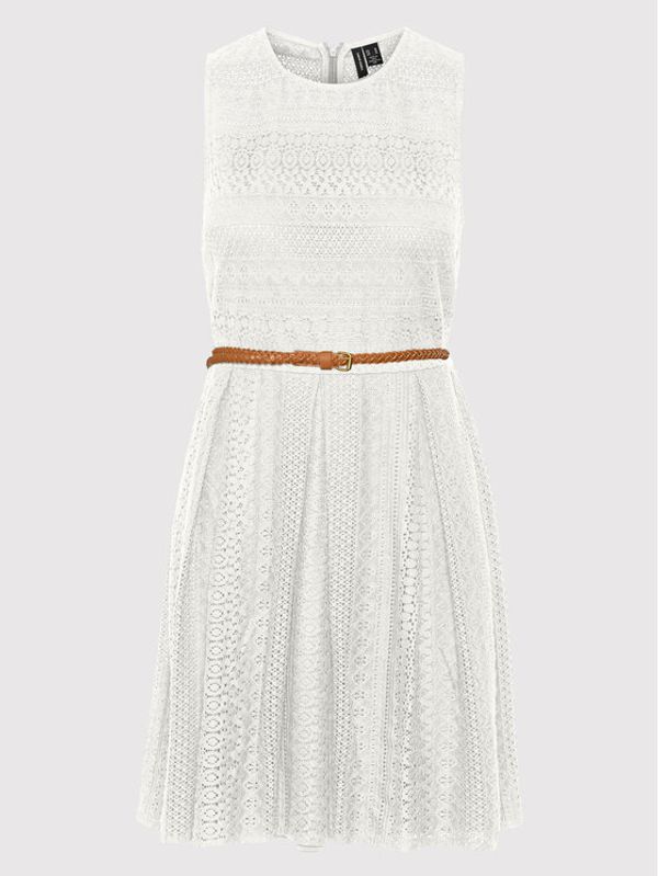Vero Moda Vero Moda Лятна рокля Honey Lace 10272504 Бял Regular Fit