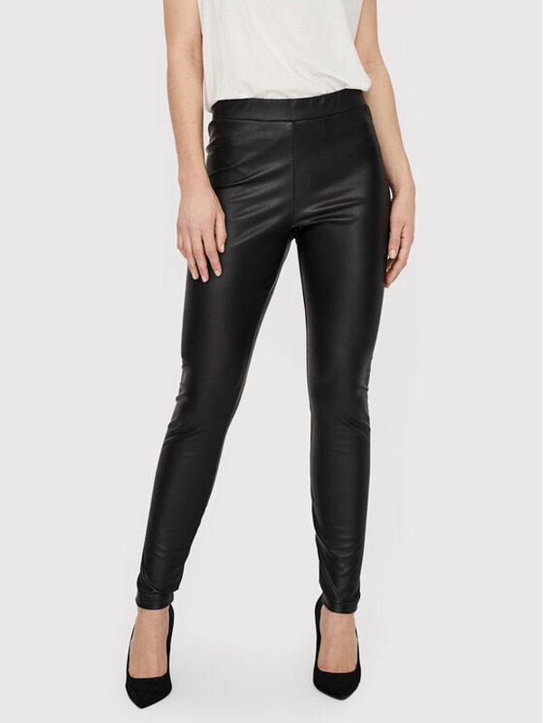 Vero Moda Vero Moda Панталони от имитация на кожа Gaya 10257164 Черен Skinny Fit