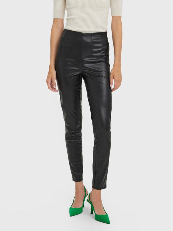 Vero Moda Vero Moda Панталони от имитация на кожа Lana 10269992 Черен Slim Fit