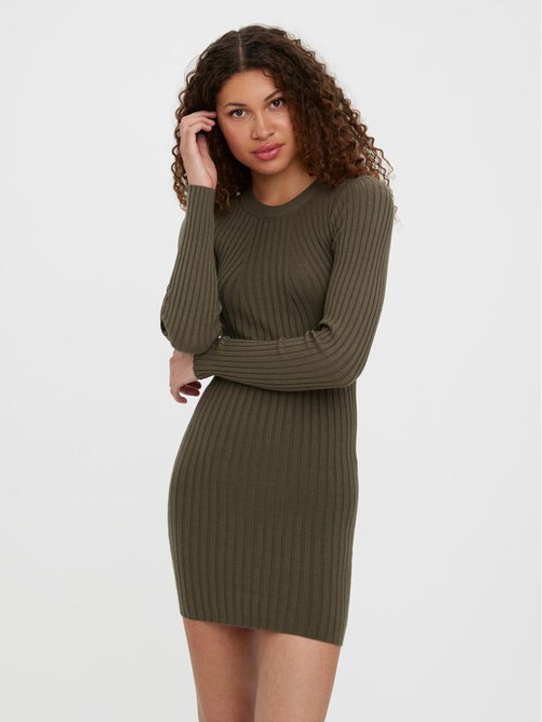 Vero Moda Vero Moda Плетена рокля Kiki 10269253 Зелен Slim Fit