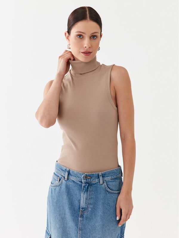 Vero Moda Vero Moda Поло Vita 10271194 Бежов Slim Fit