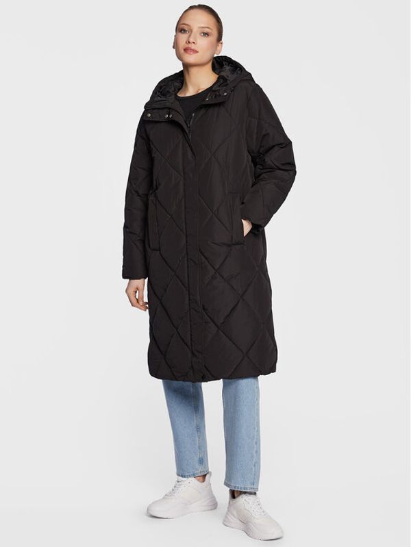 Vero Moda Vero Moda Пухено яке Adelaloa 10267606 Черен Regular Fit