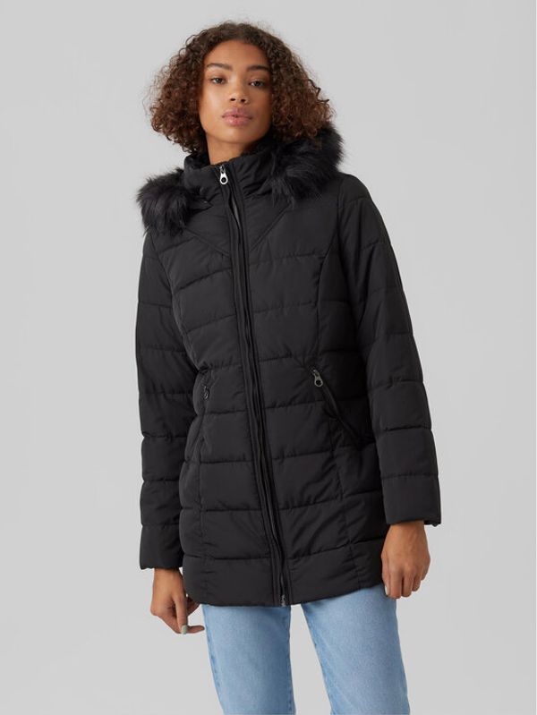 Vero Moda Vero Moda Пухено яке Liv 10266903 Черен Regular Fit