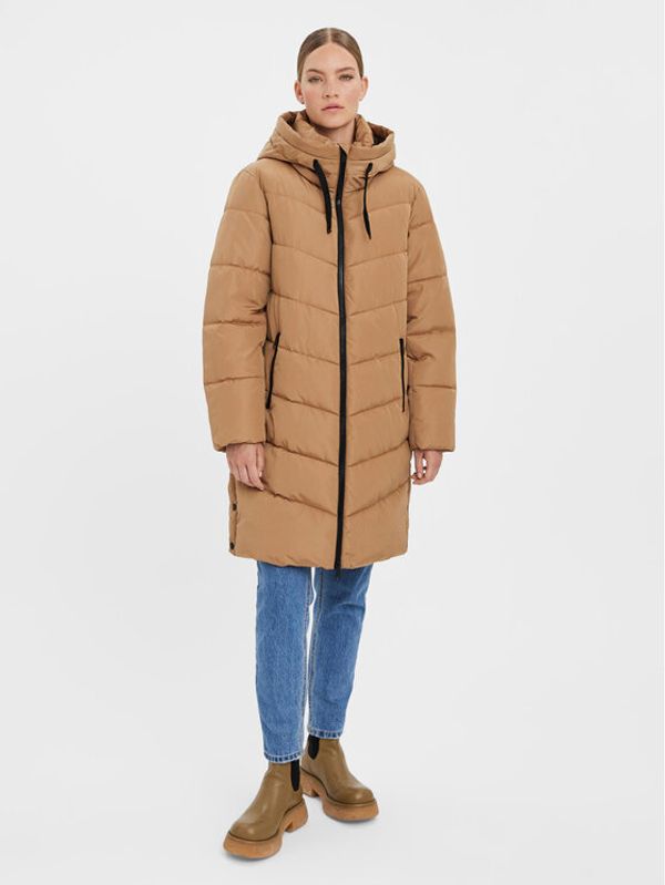 Vero Moda Vero Moda Пухено яке Nora 10267675 Кафяв Regular Fit