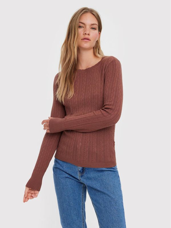 Vero Moda Vero Moda Пуловер Karis 10268004 Кафяв Regular Fit