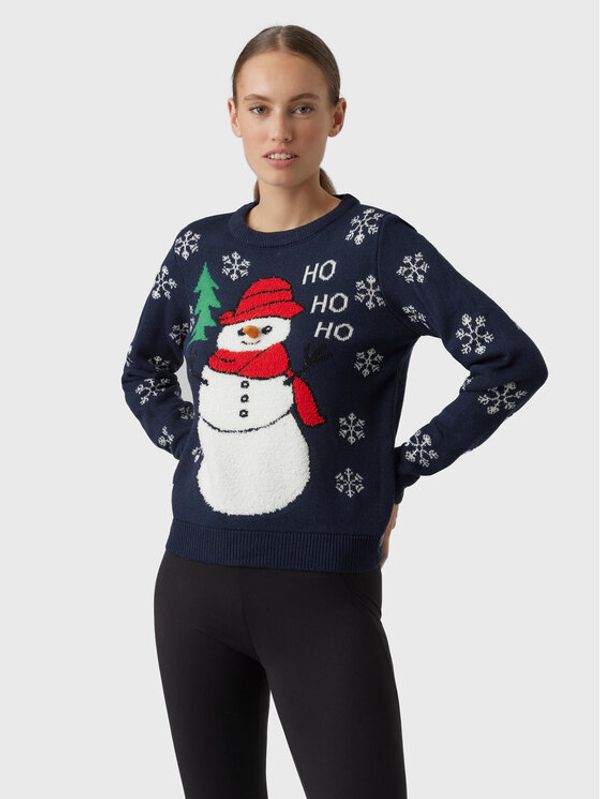 Vero Moda Vero Moda Пуловер Snowman 10272448 Тъмносин Regular Fit