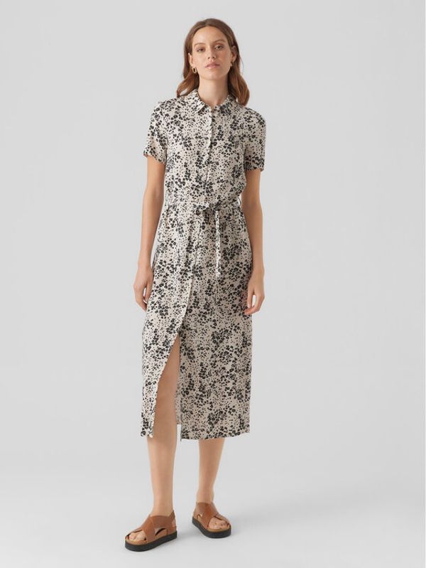 Vero Moda Vero Moda Рокля тип риза 10297365 Бежов Regular Fit