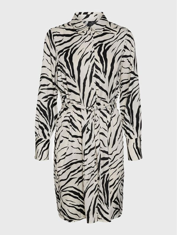 Vero Moda Vero Moda Рокля тип риза Liva 10275274 Бял Regular Fit
