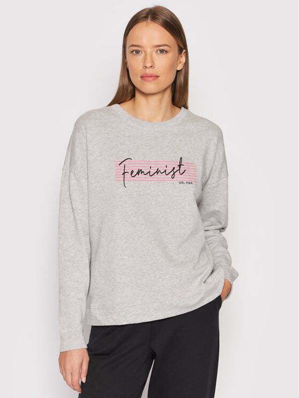 Vero Moda Vero Moda Суитшърт Feminist 10262913 Сив Regular Fit