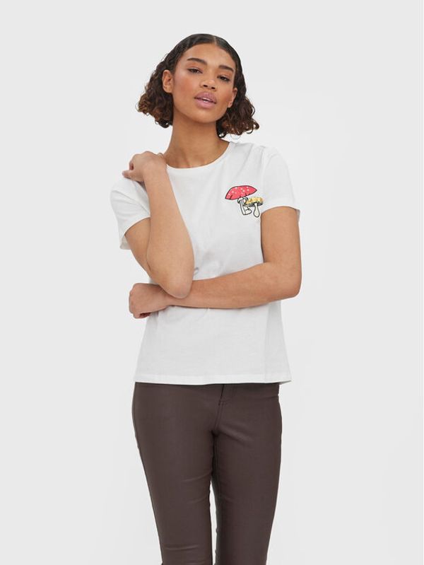 Vero Moda Vero Moda Тишърт Fayfrancis 10276823 Бял Regular Fit