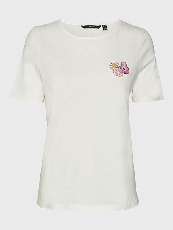Vero Moda Vero Moda Тишърт Pany 10284992 Бял Regular Fit