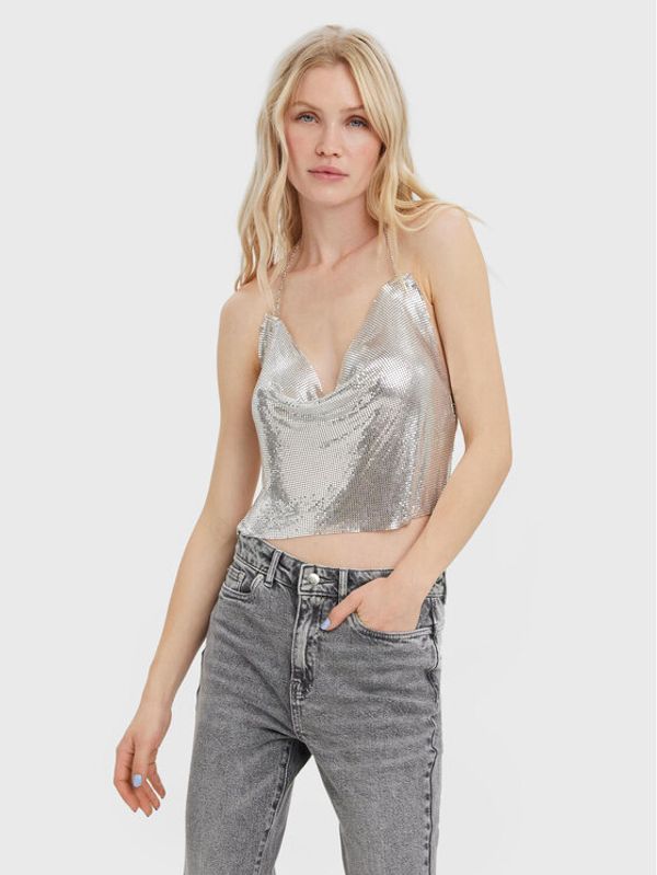 Vero Moda Vero Moda топ Kassia 10277040 Сребрист Regular Fit